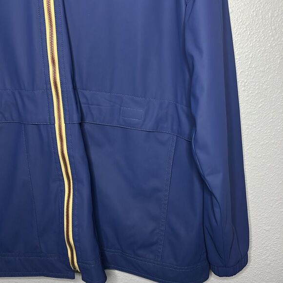 Weatherproof Navy Blue Hooded Kangaroo Pouch Pockets Rain Jacket Size Large - Picture 4 of 10